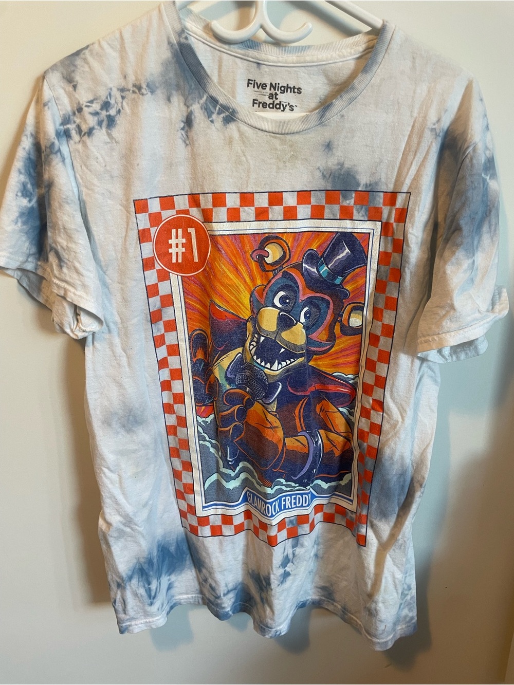 Rare Hot Topic Five Nights At Freddy's Security Breach Tie Dye Glamrock Freddy